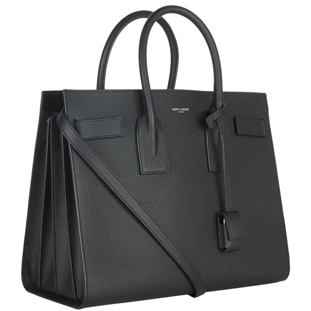YSL Sac De Jour black leather small tote bag